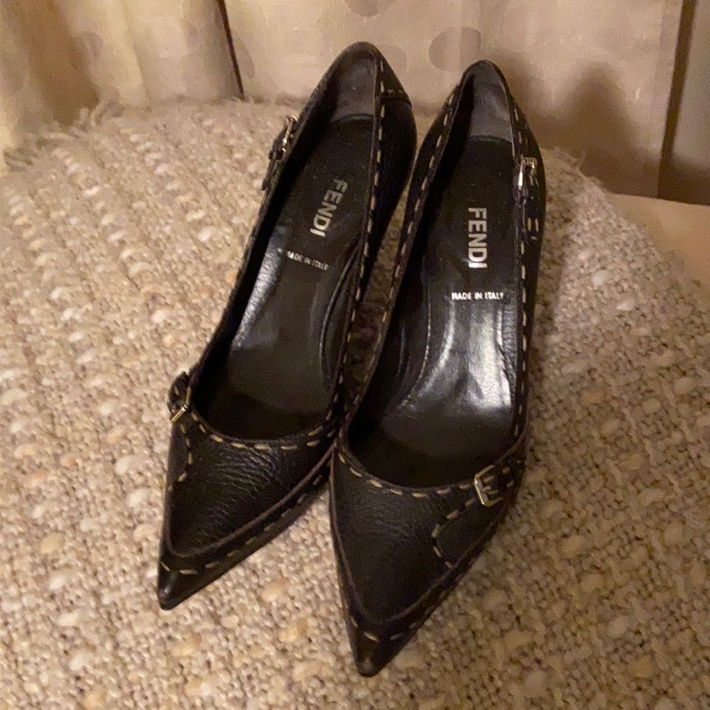 Fendi leather heels